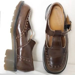 Brown Dr. Martens Mary Jane Shoes